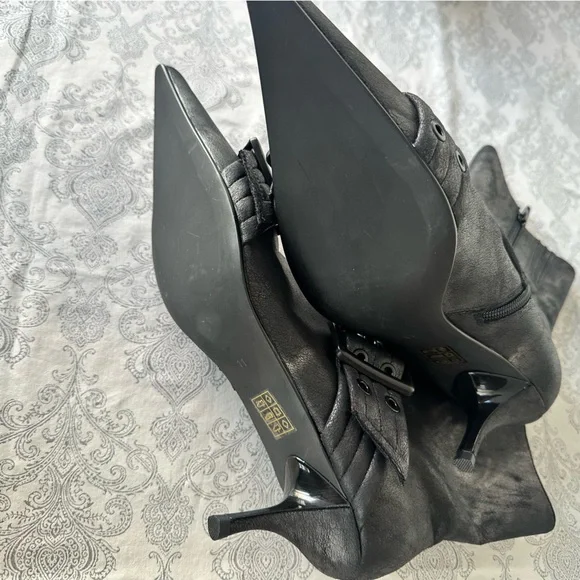 Free People Jeffrey Campbell Deja Vu Buckle Boots Distressed Pointy size 11 - Picture 7 of 12